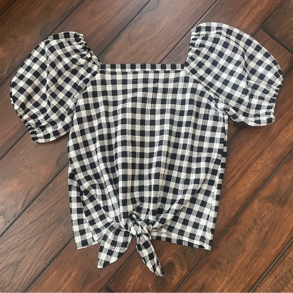 LOFT Puff Sleeve Tie Blouse